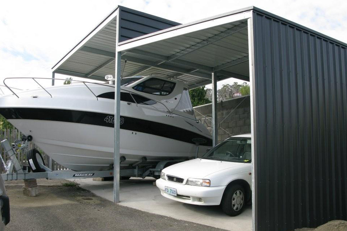 Flat roof carport for boat and car, Adelaide, Sydney, Northern Beaches, North Shore